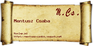 Mentusz Csaba névjegykártya